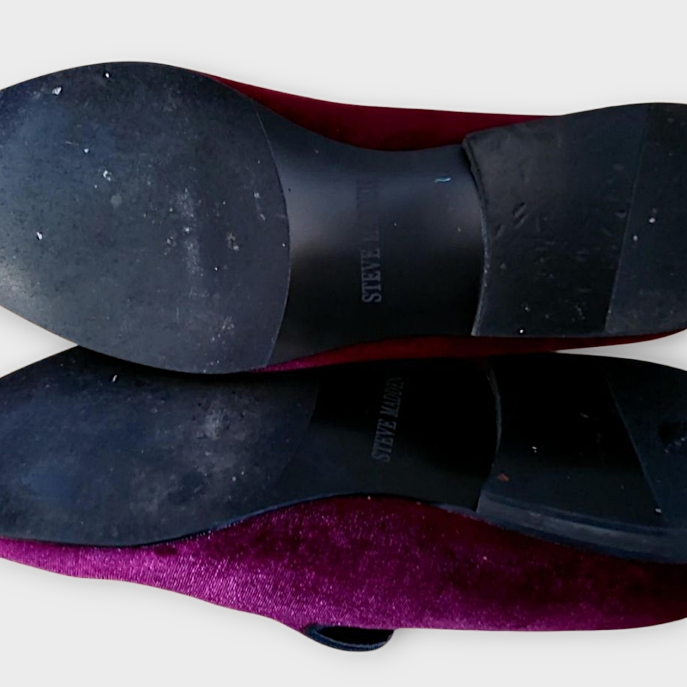 Steve Madden "Laight" Burgundy Velvet Loafers - Picture 8 of 8